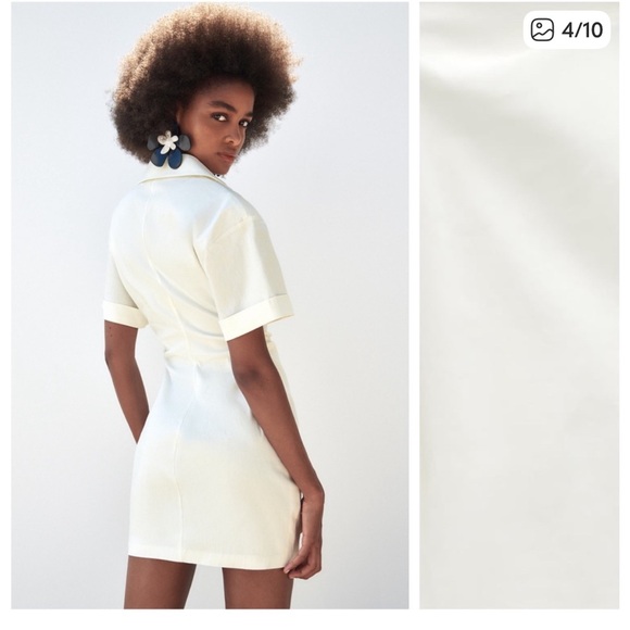 Zara White Lace Up Dress - Picture 6 of 7